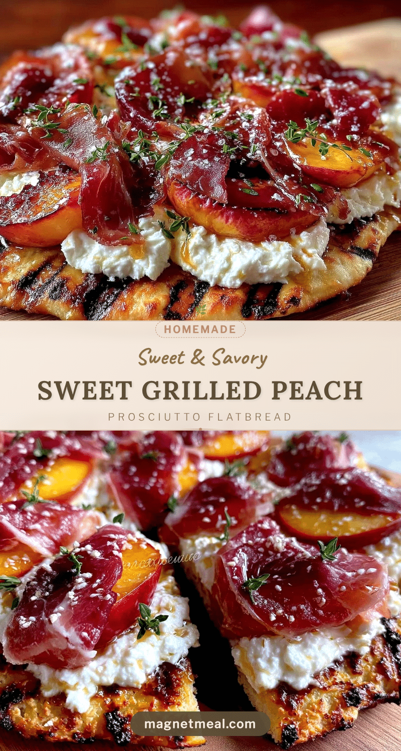 grilled peach and prosciutto flatbread recipe
