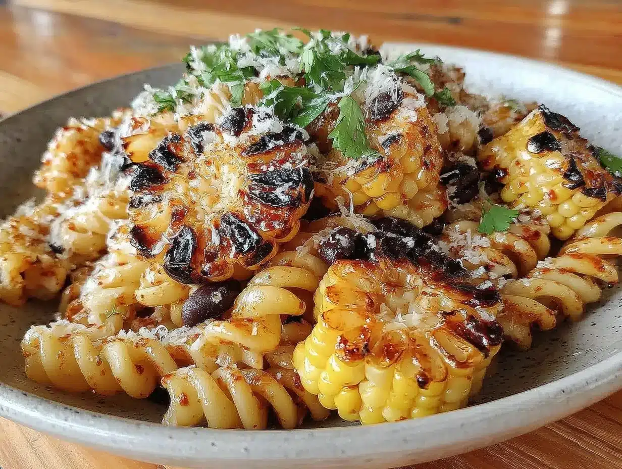 grilled street corn and black bean pasta salad preparation steps