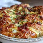 ham and gruyere croissant bake - featured image
