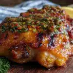 honey garlic grilled chicken thighs - featured image