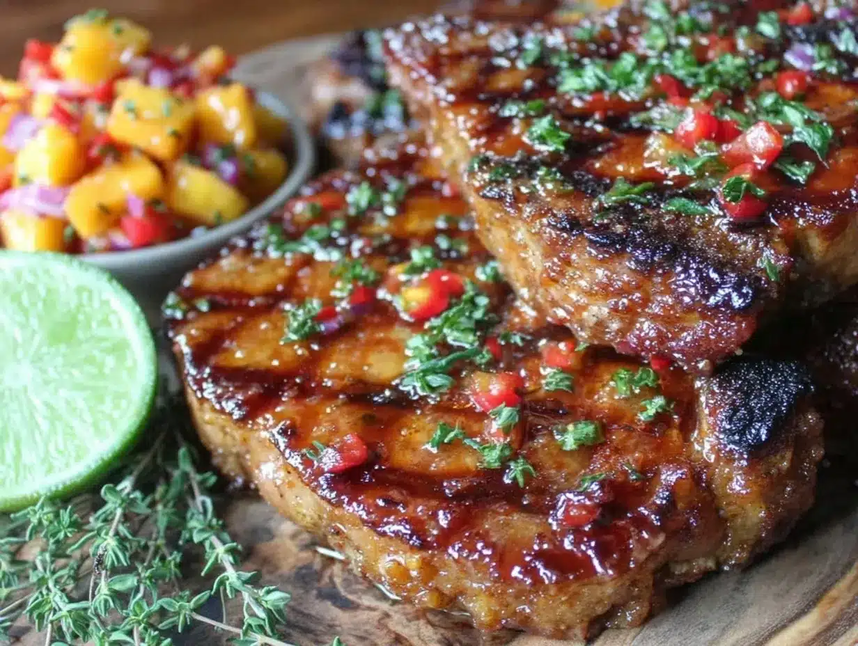 honey garlic grilled pork chops preparation steps