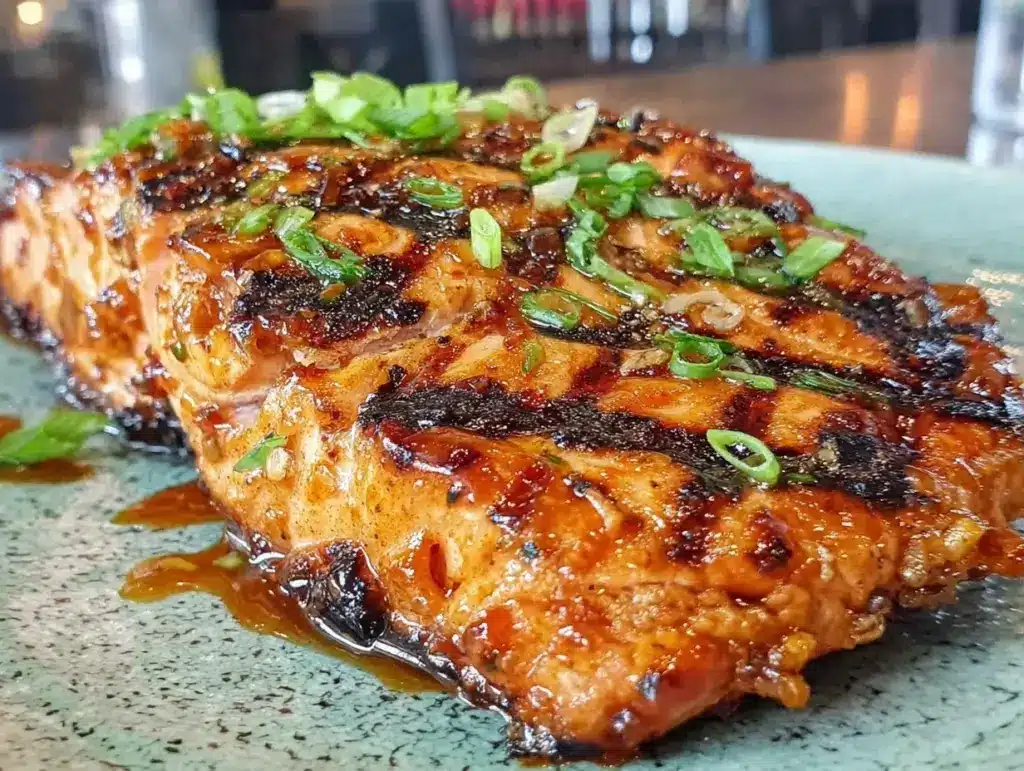 honey sriracha glazed grilled salmon - featured image