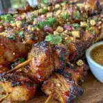 honey sriracha grilled chicken skewers - featured image