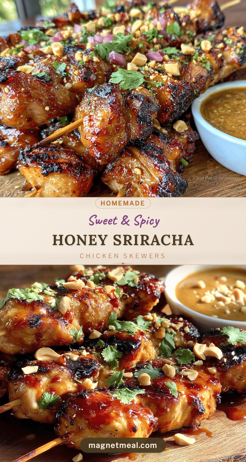 honey sriracha grilled chicken skewers recipe