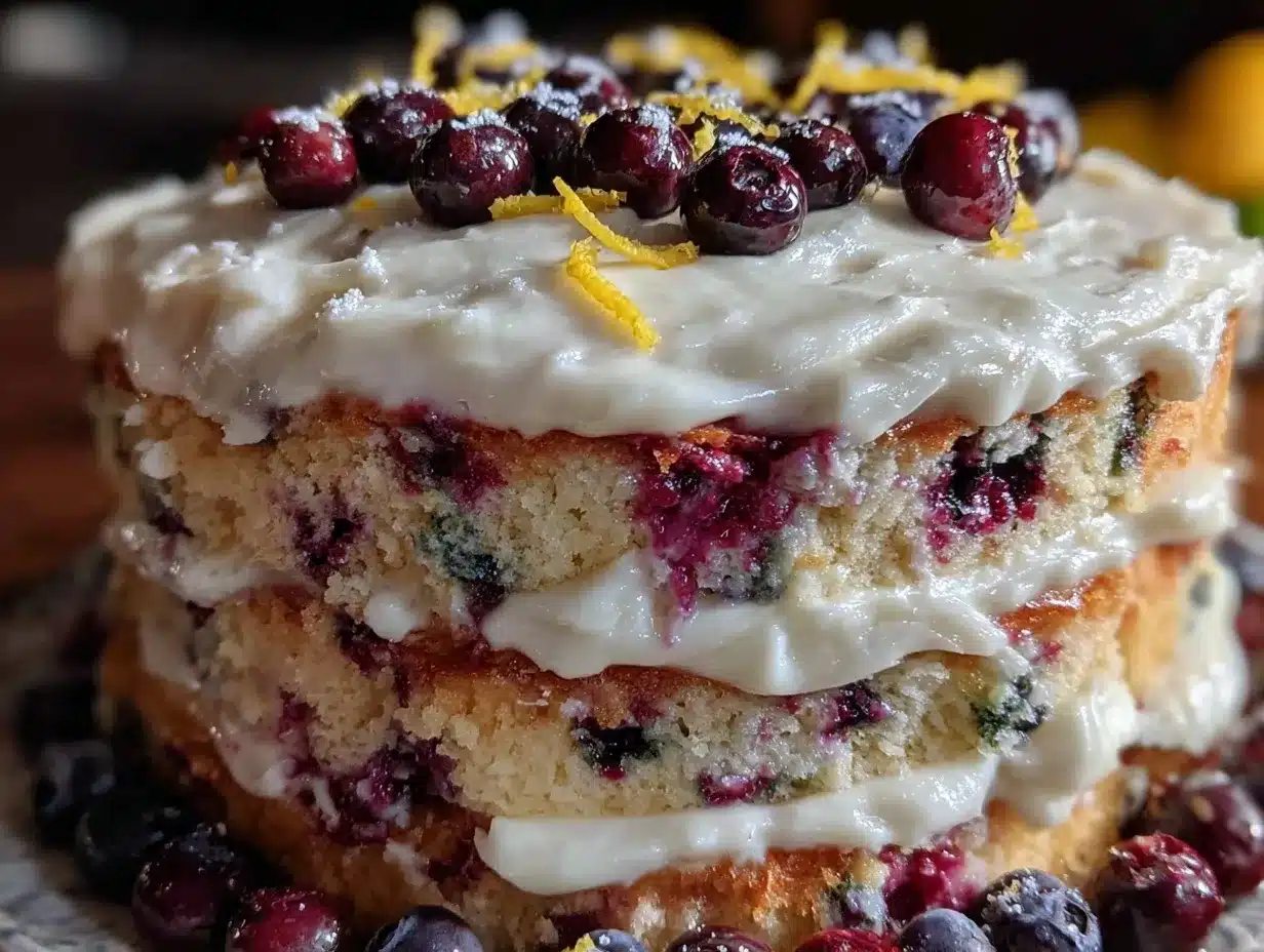 lemon blueberry layer cake preparation steps