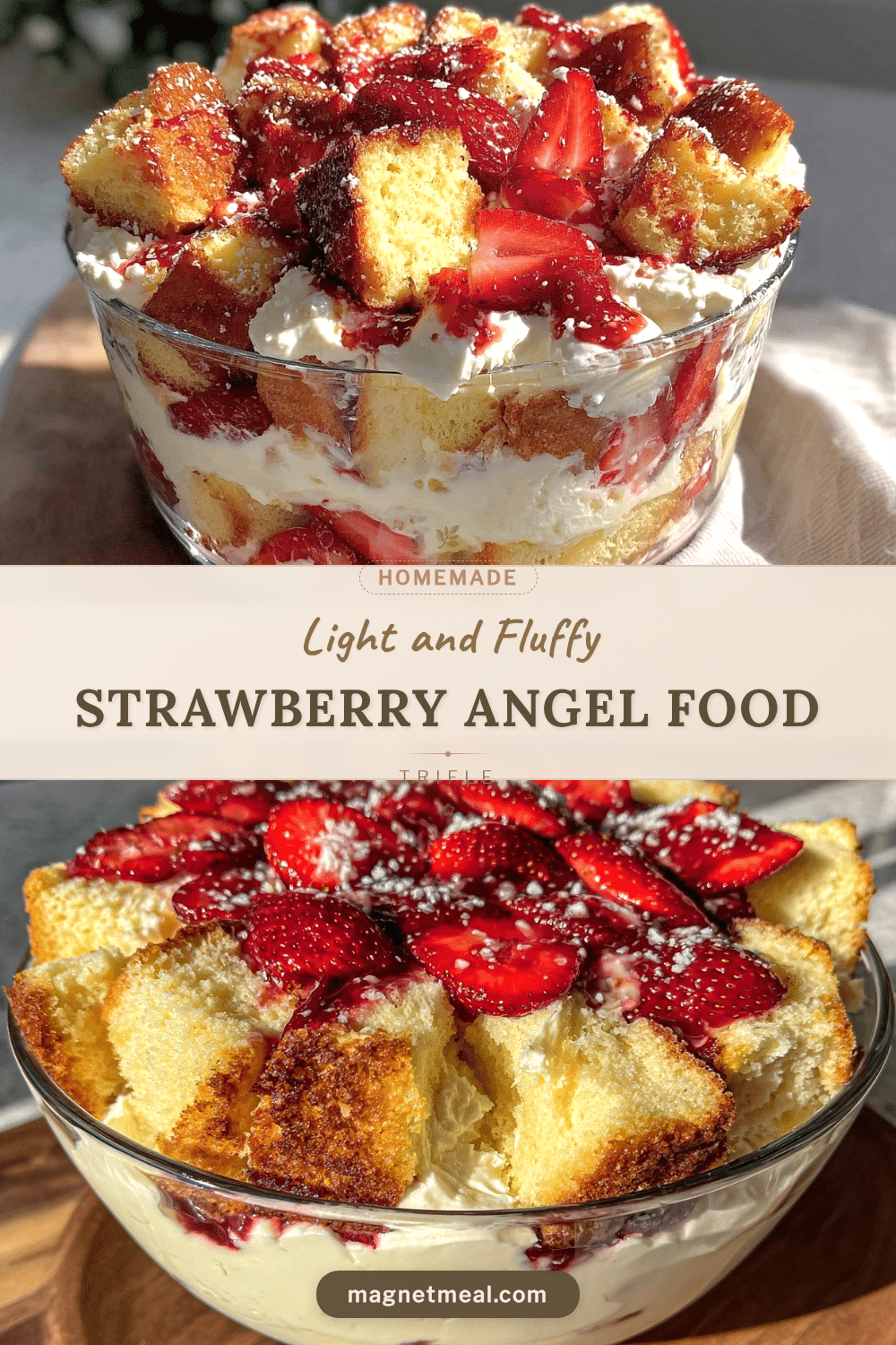 light strawberry angel food cake trifle recipe