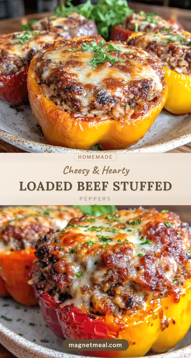 loaded ground beef stuffed bell peppers recipe