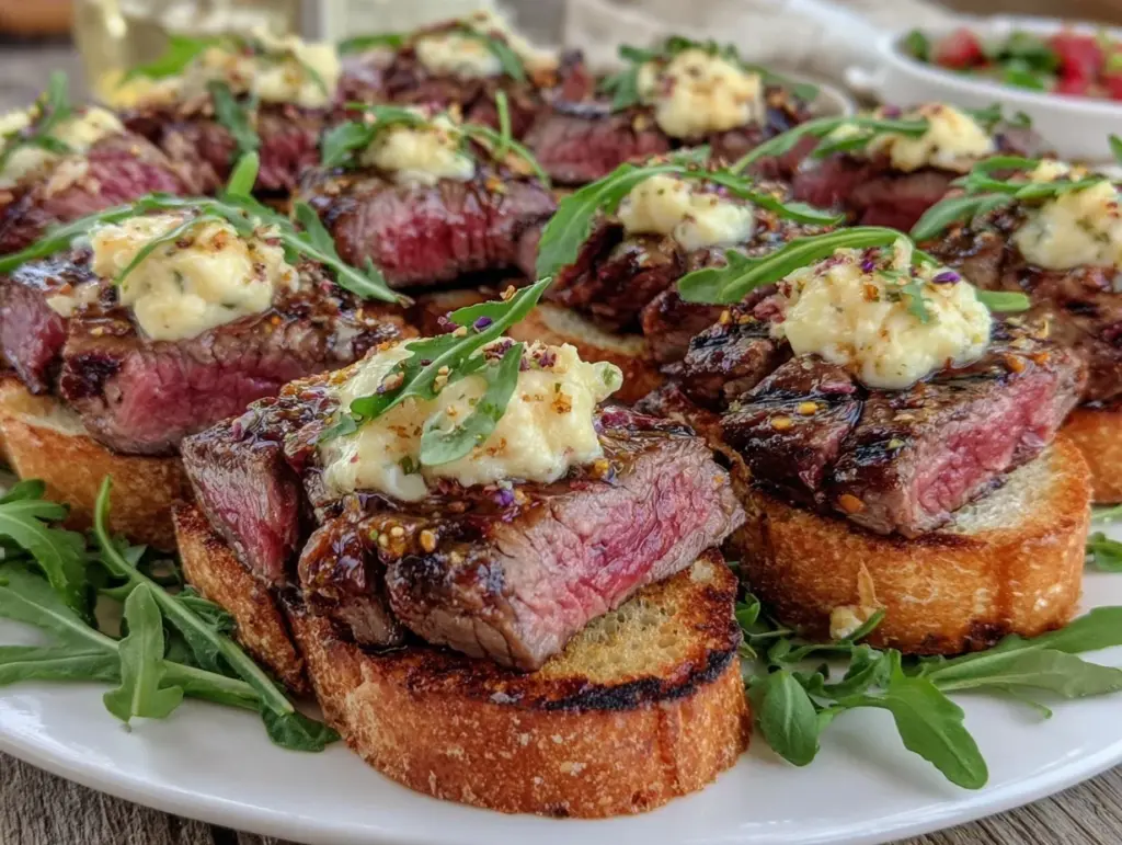 loaded steak crostini - featured image