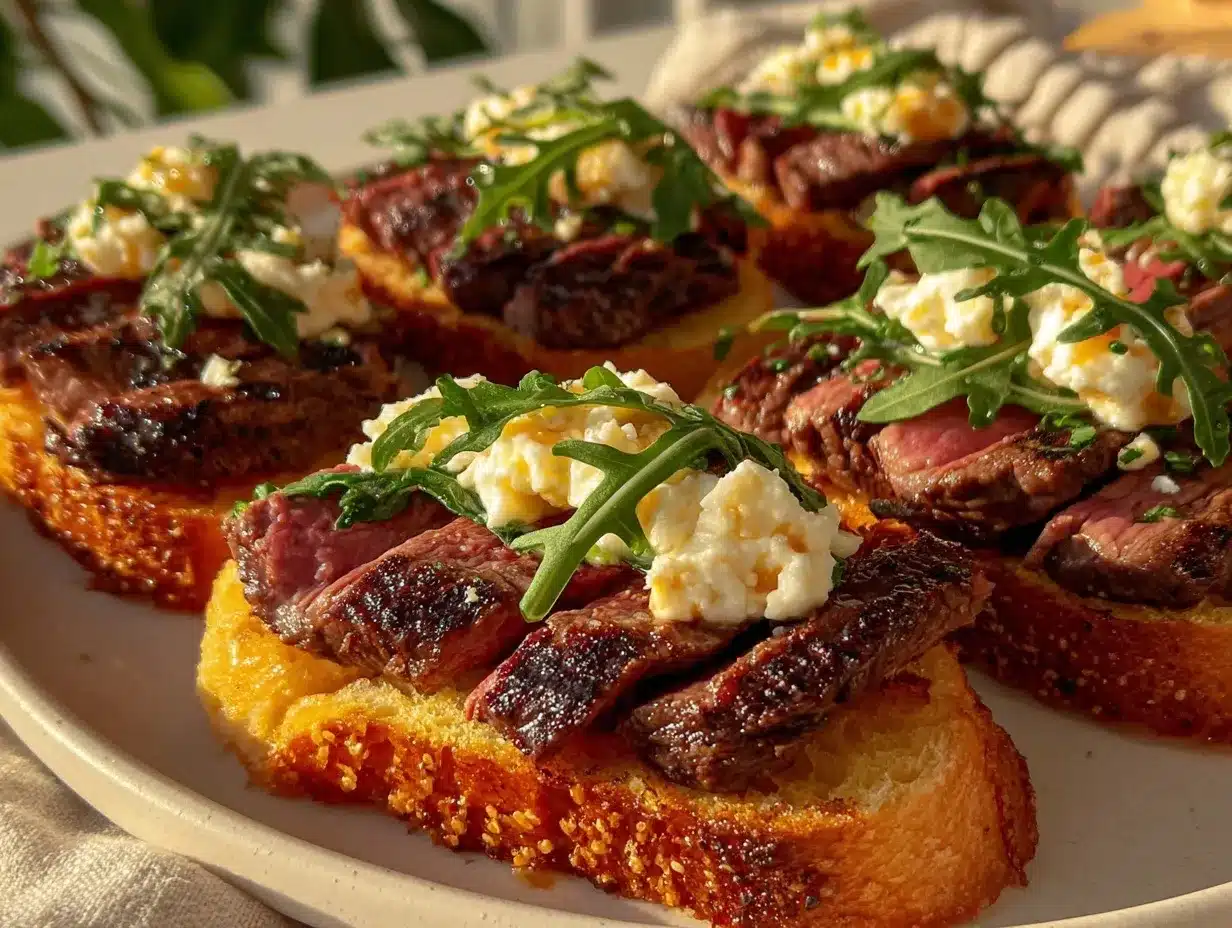 loaded steak crostini preparation steps
