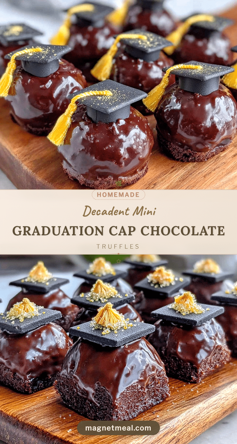 mini graduation cap dark chocolate truffles recipe