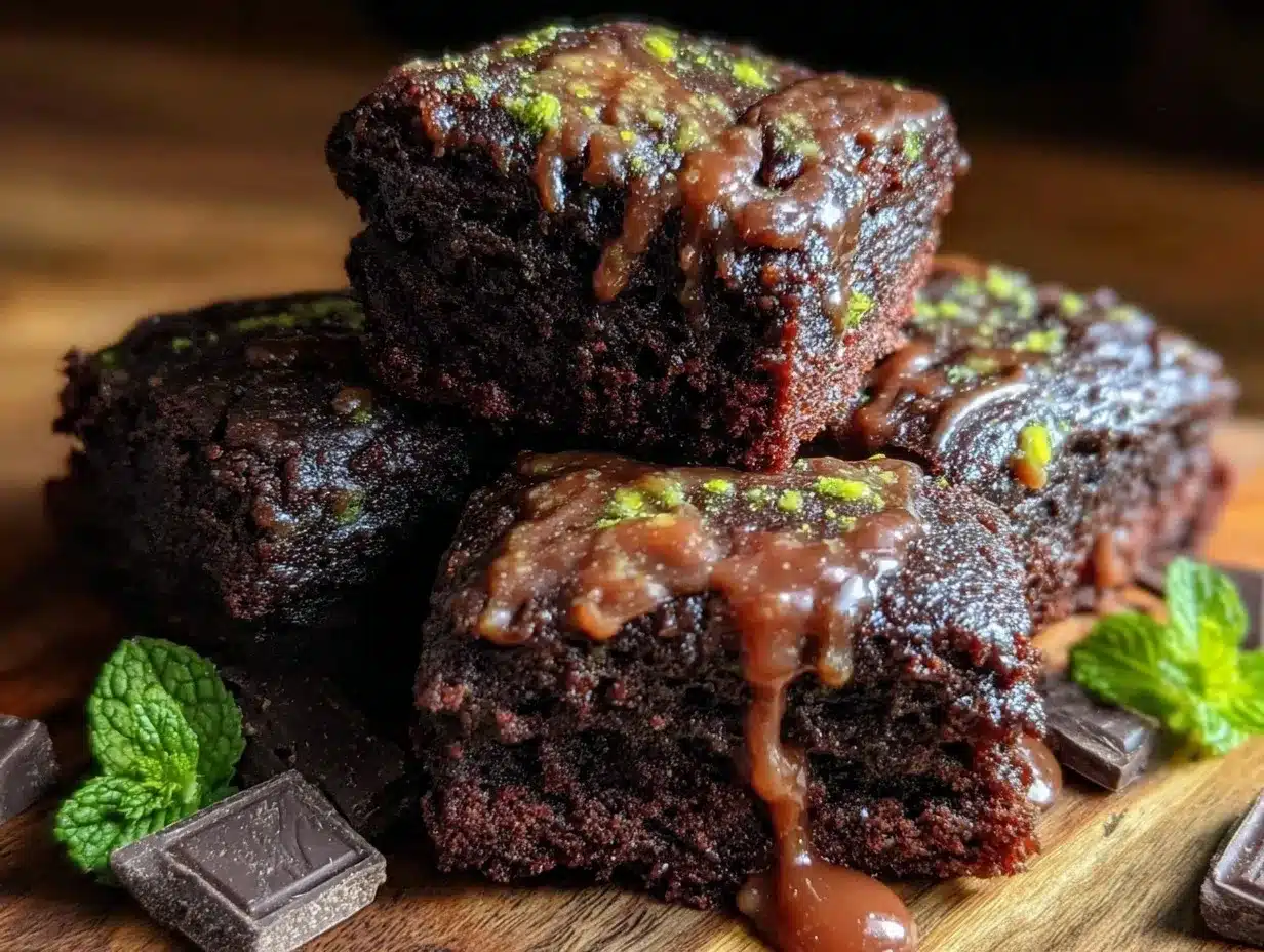 mint chocolate stout brownies preparation steps