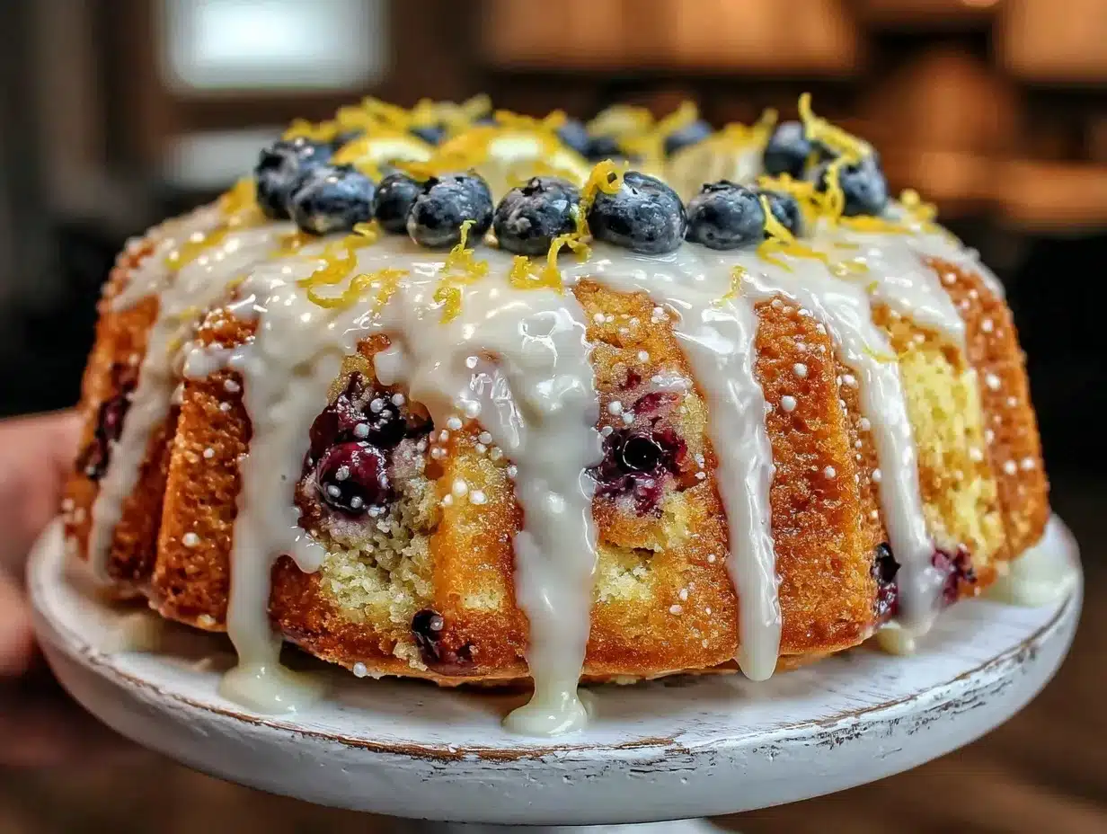 moist lemon blueberry bundt cake preparation steps