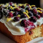 moist lemon blueberry sheet cake - featured image