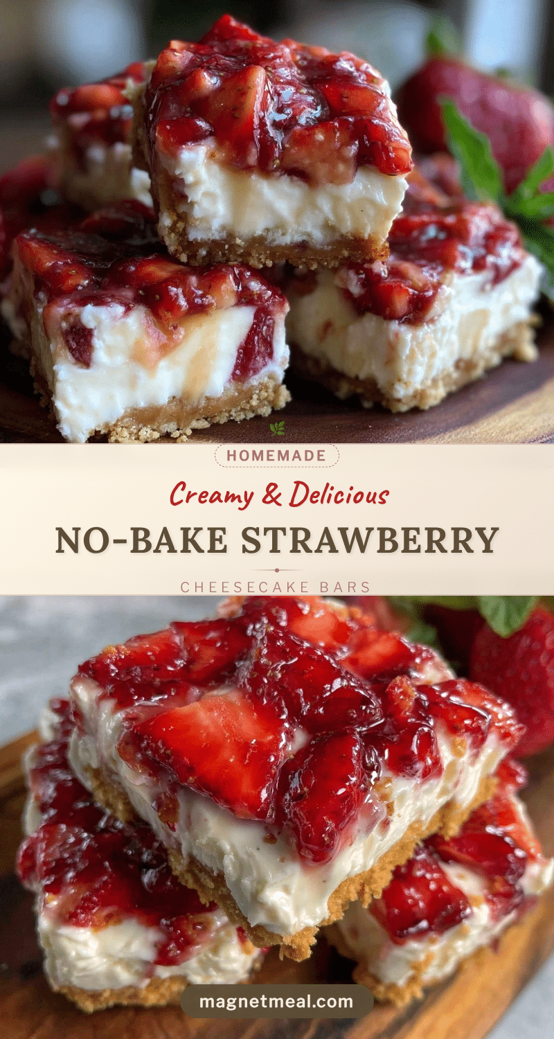 no-bake strawberry cheesecake bars recipe