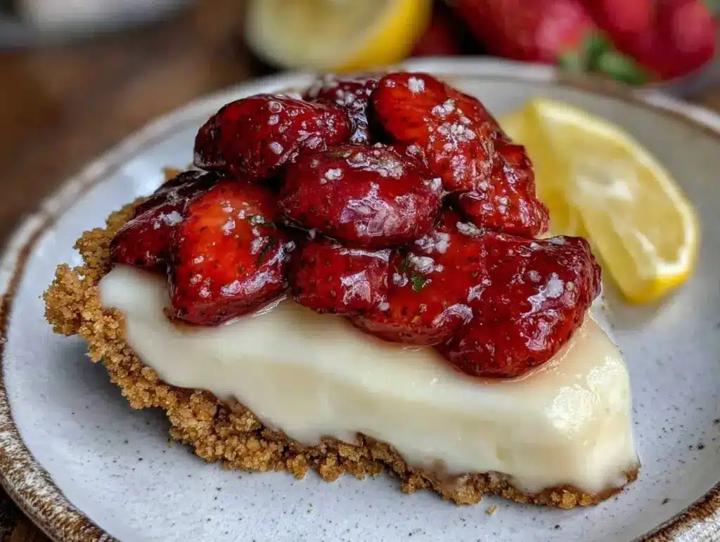 No-Bake Strawberry Lemonade Icebox Pie - featured image