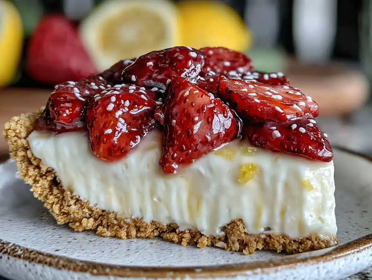 No-Bake Strawberry Lemonade Icebox Pie preparation steps