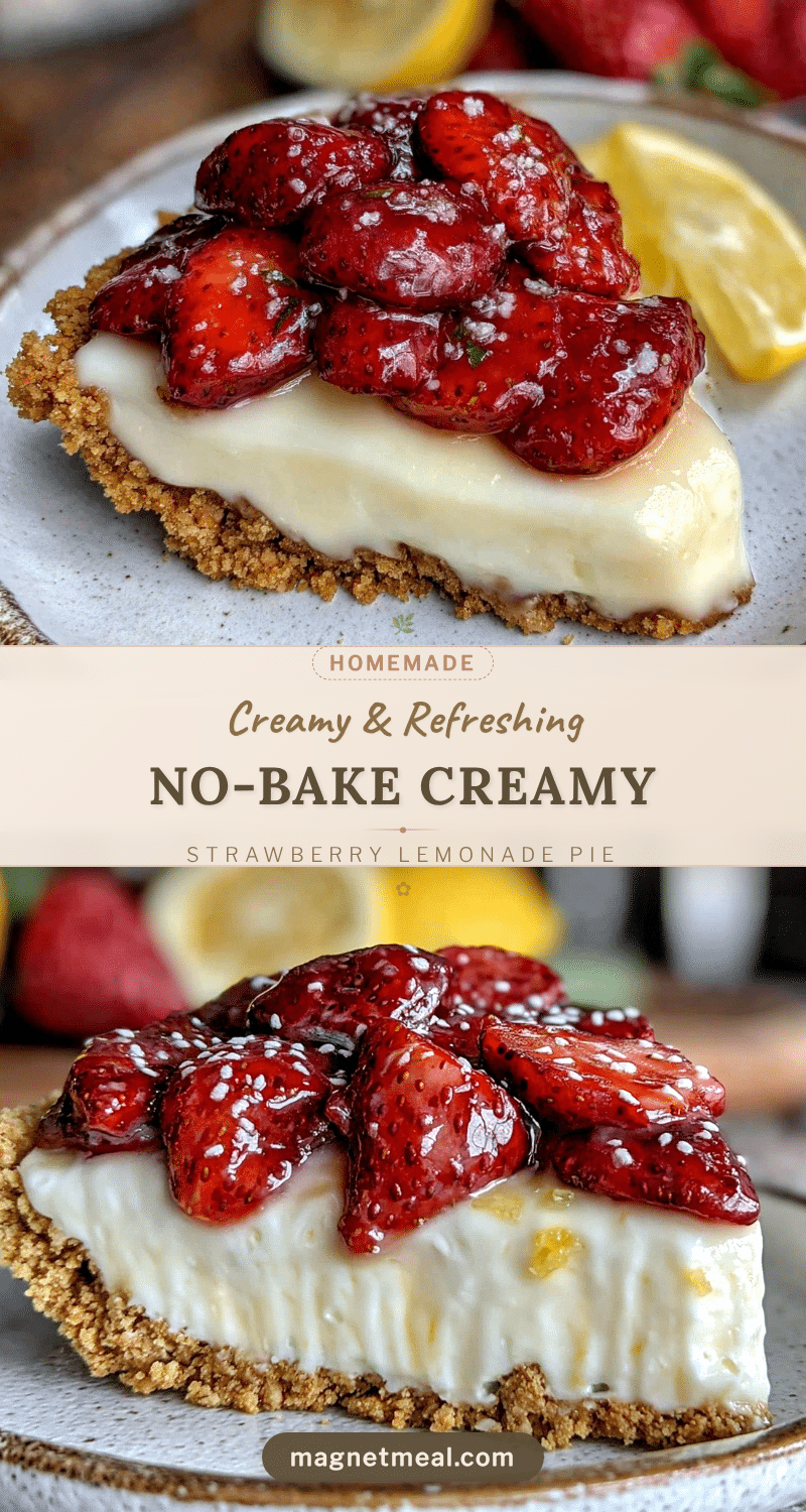 No-Bake Strawberry Lemonade Icebox Pie recipe