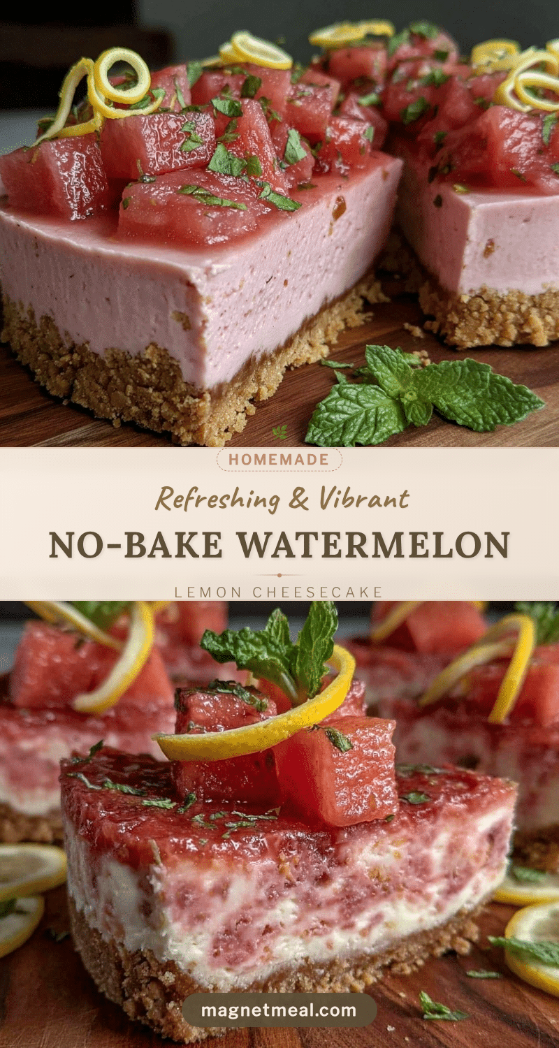 no-bake watermelon lemon cheesecake recipe
