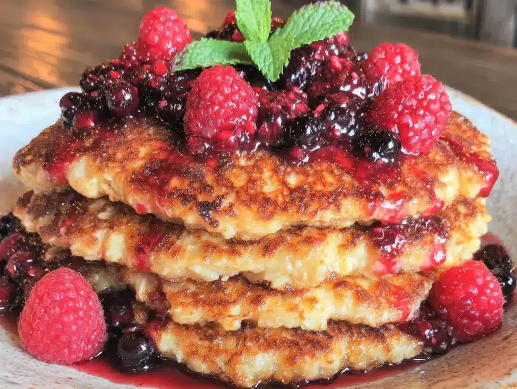 no sugar banana oat pancakes - featured image
