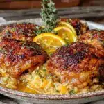one-pot crispy lemon herb chicken and rice - featured image