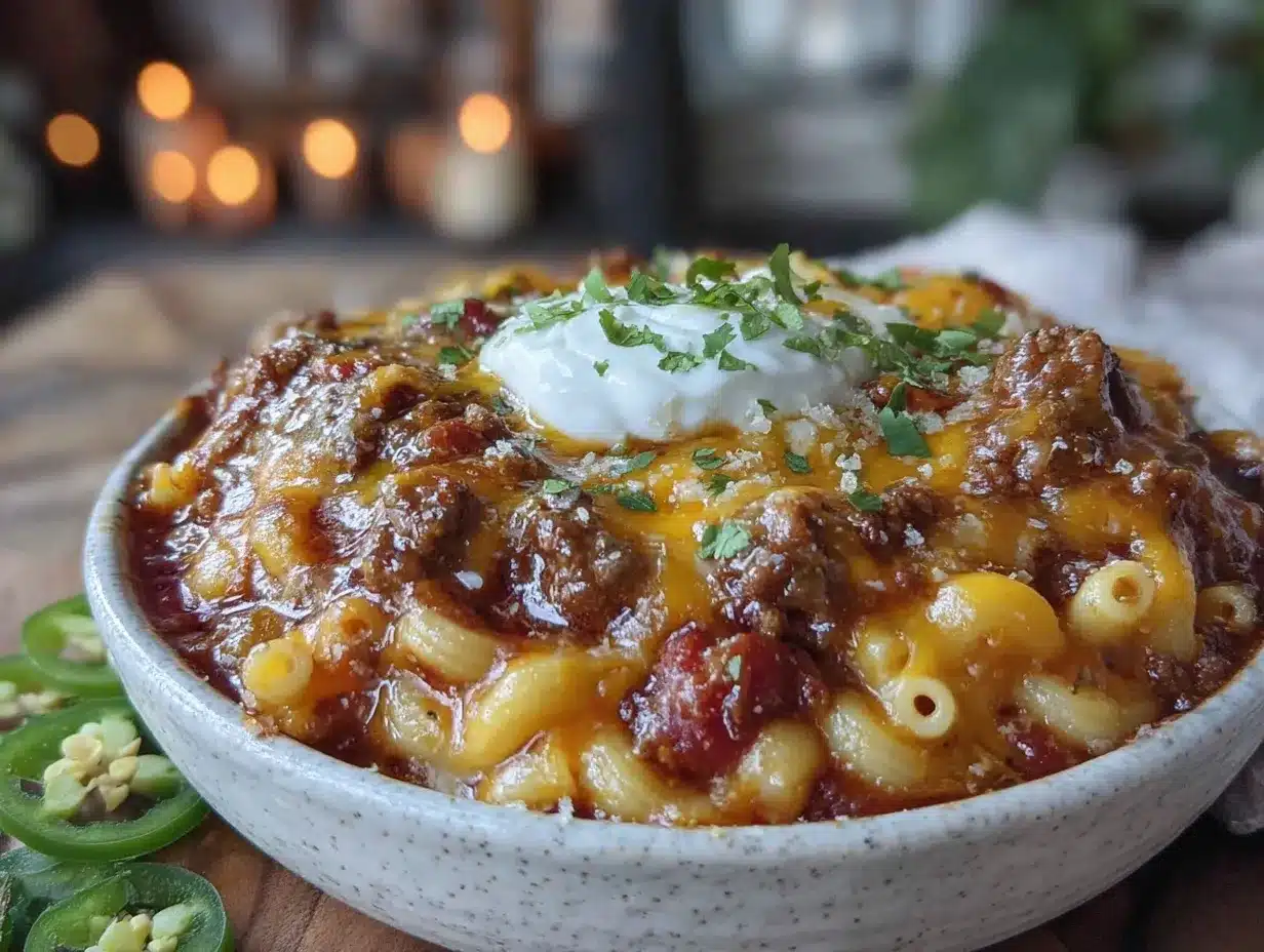 one-pot ground beef chili mac preparation steps