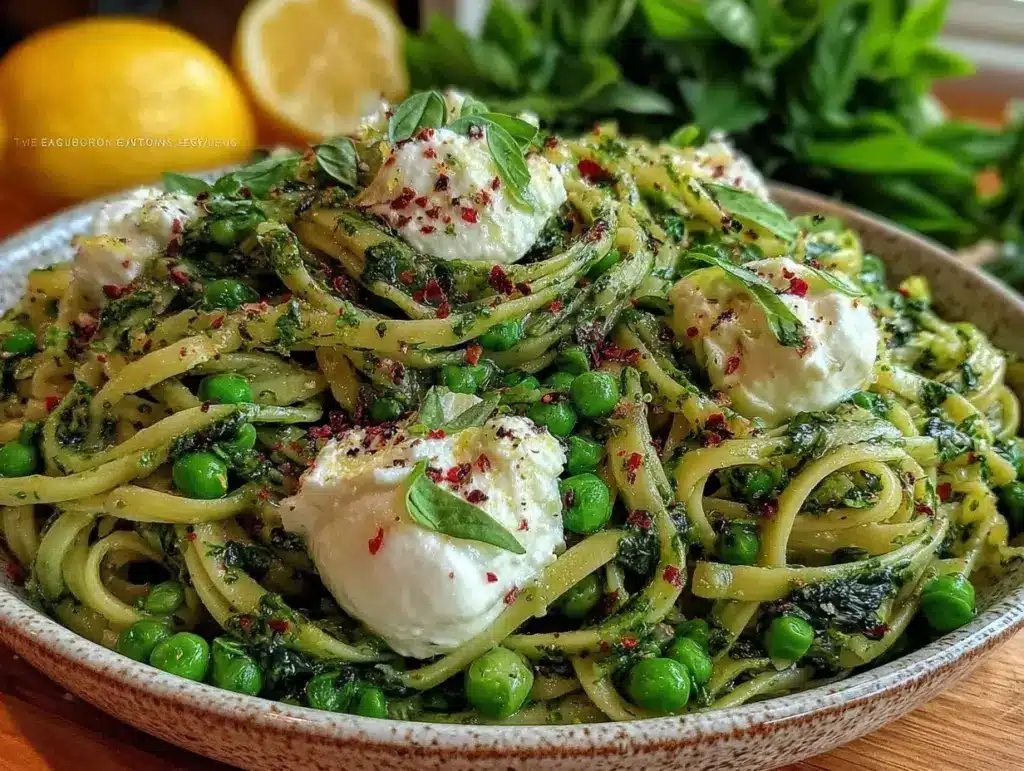 one-pot spring green pasta - featured image