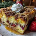 overnight strawberry cream cheese french toast bake - featured image