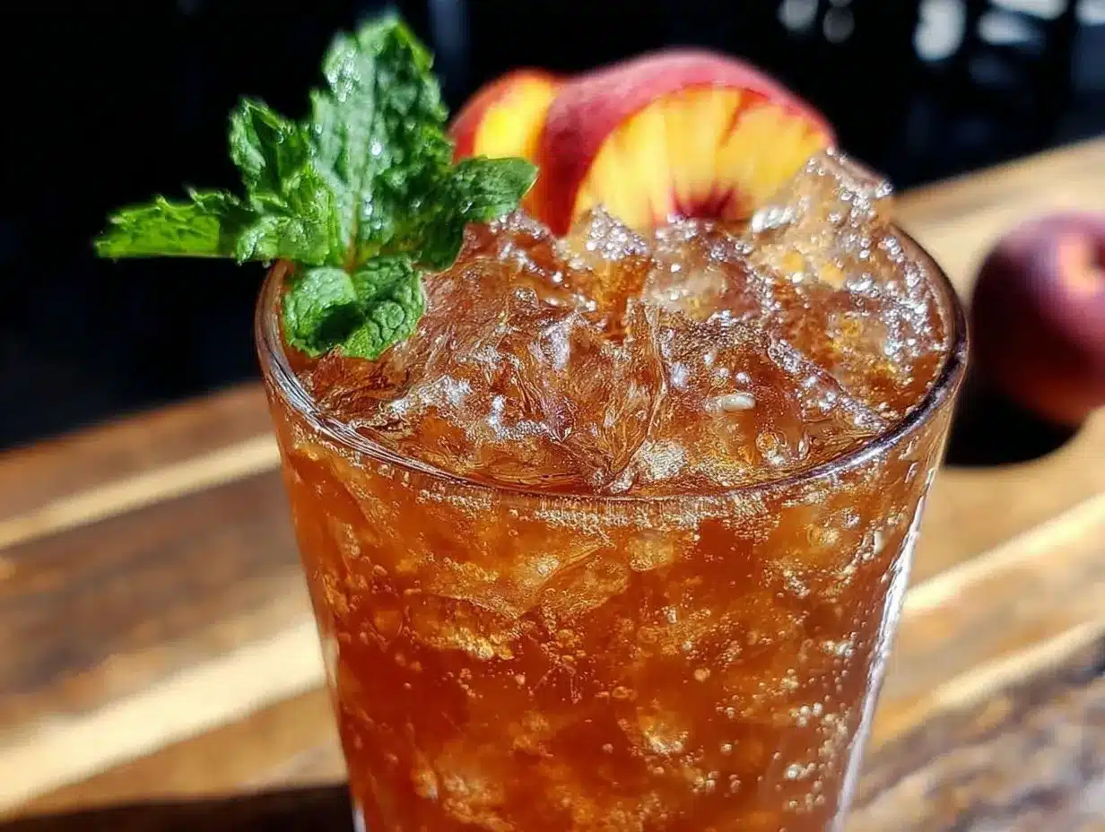 peach bourbon sweet tea cocktail preparation steps