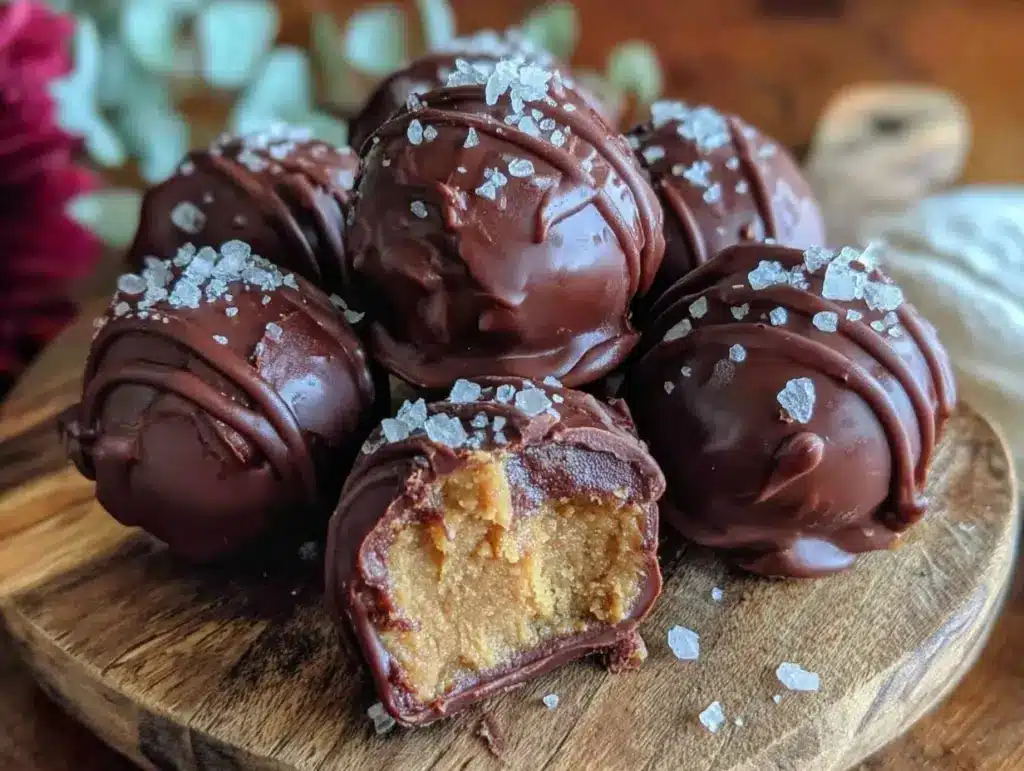 peanut butter chocolate Easter egg truffles - featured image
