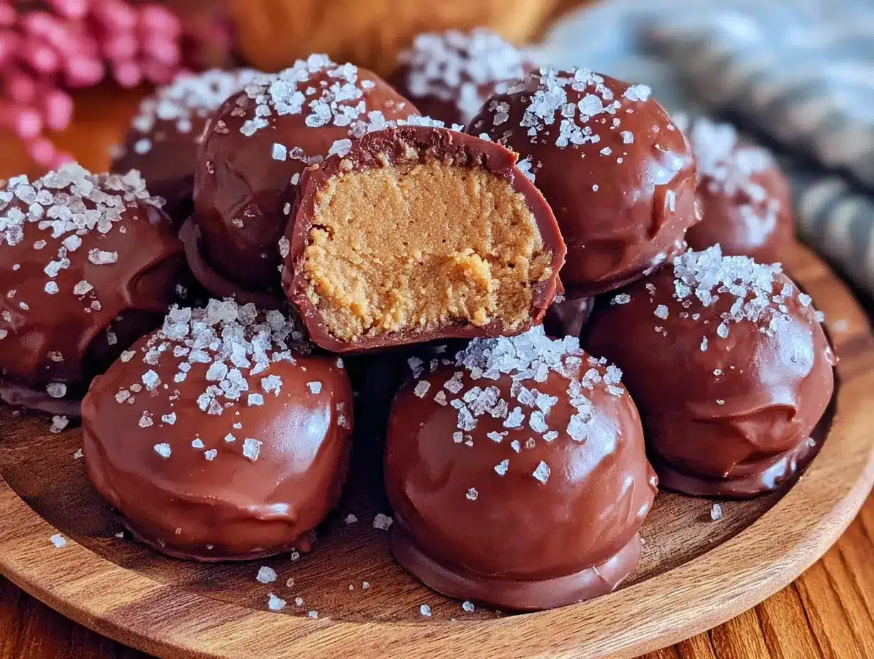 peanut butter chocolate Easter egg truffles preparation steps