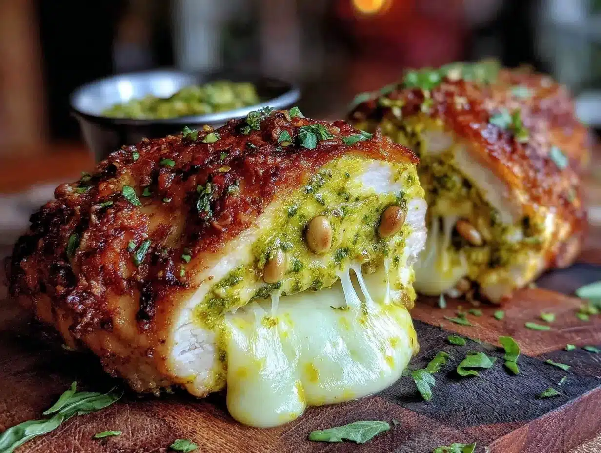 pesto stuffed chicken preparation steps