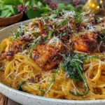 quick garlic brown butter chicken pasta - featured image
