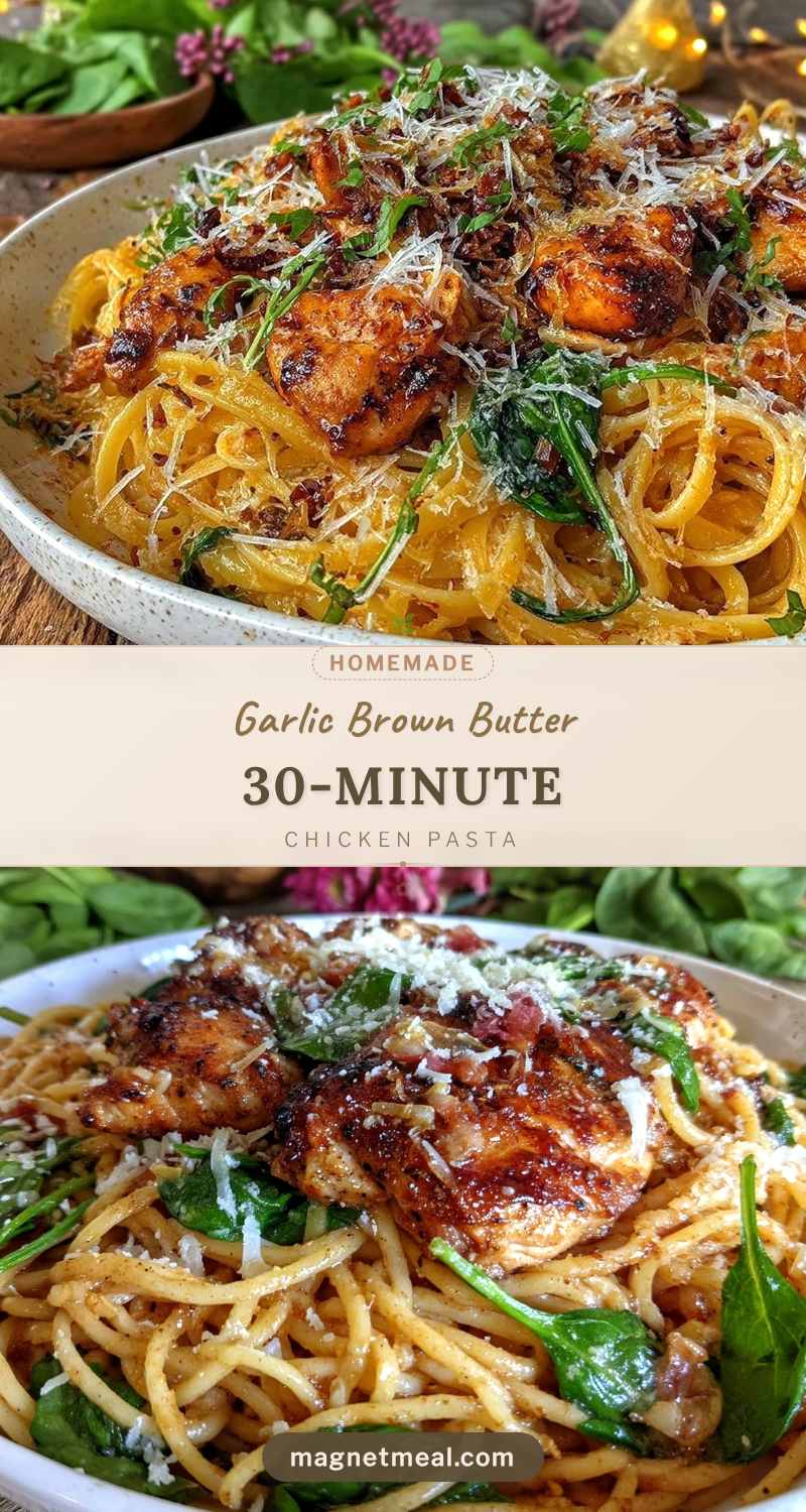 quick garlic brown butter chicken pasta recipe