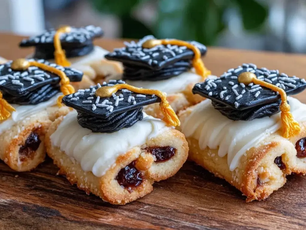 royal icing sugar cookie diplomas and caps - featured image