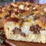 sausage egg and cheese breakfast casserole - featured image