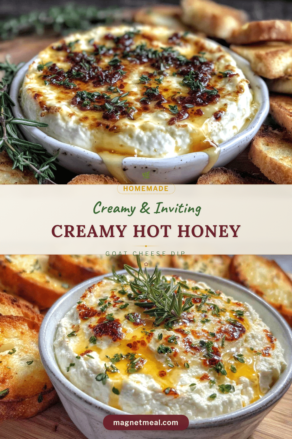 savory hot honey goat cheese dip recipe