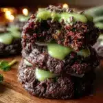 shamrock chocolate mint brownie cookies - featured image