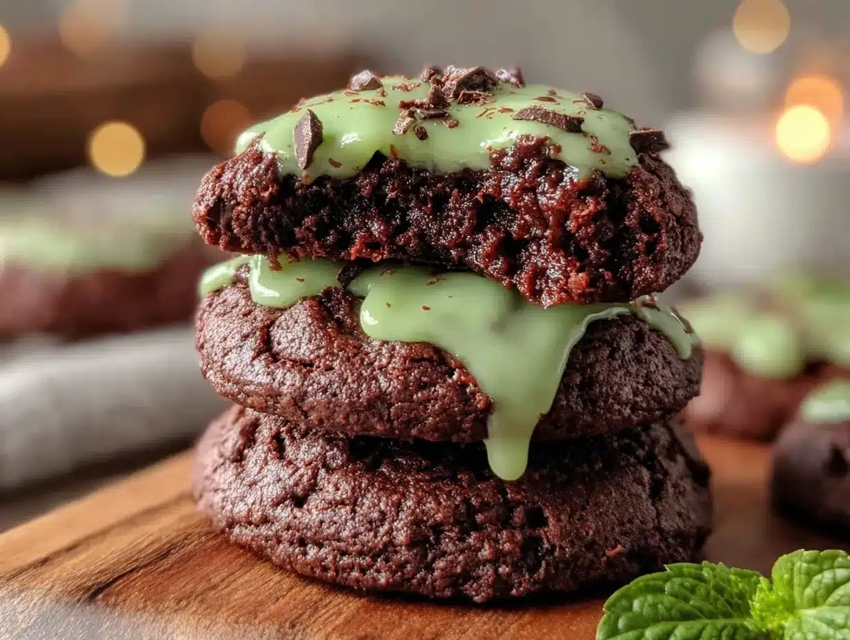 shamrock chocolate mint brownie cookies preparation steps