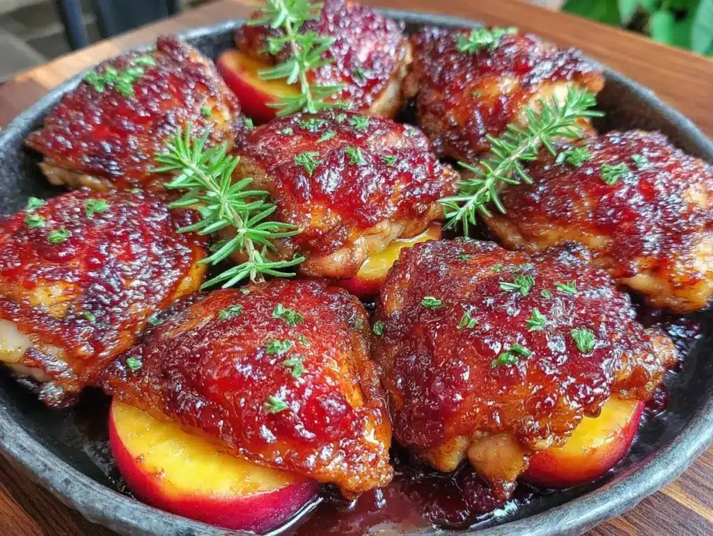 sheet pan bbq chicken thighs - featured image