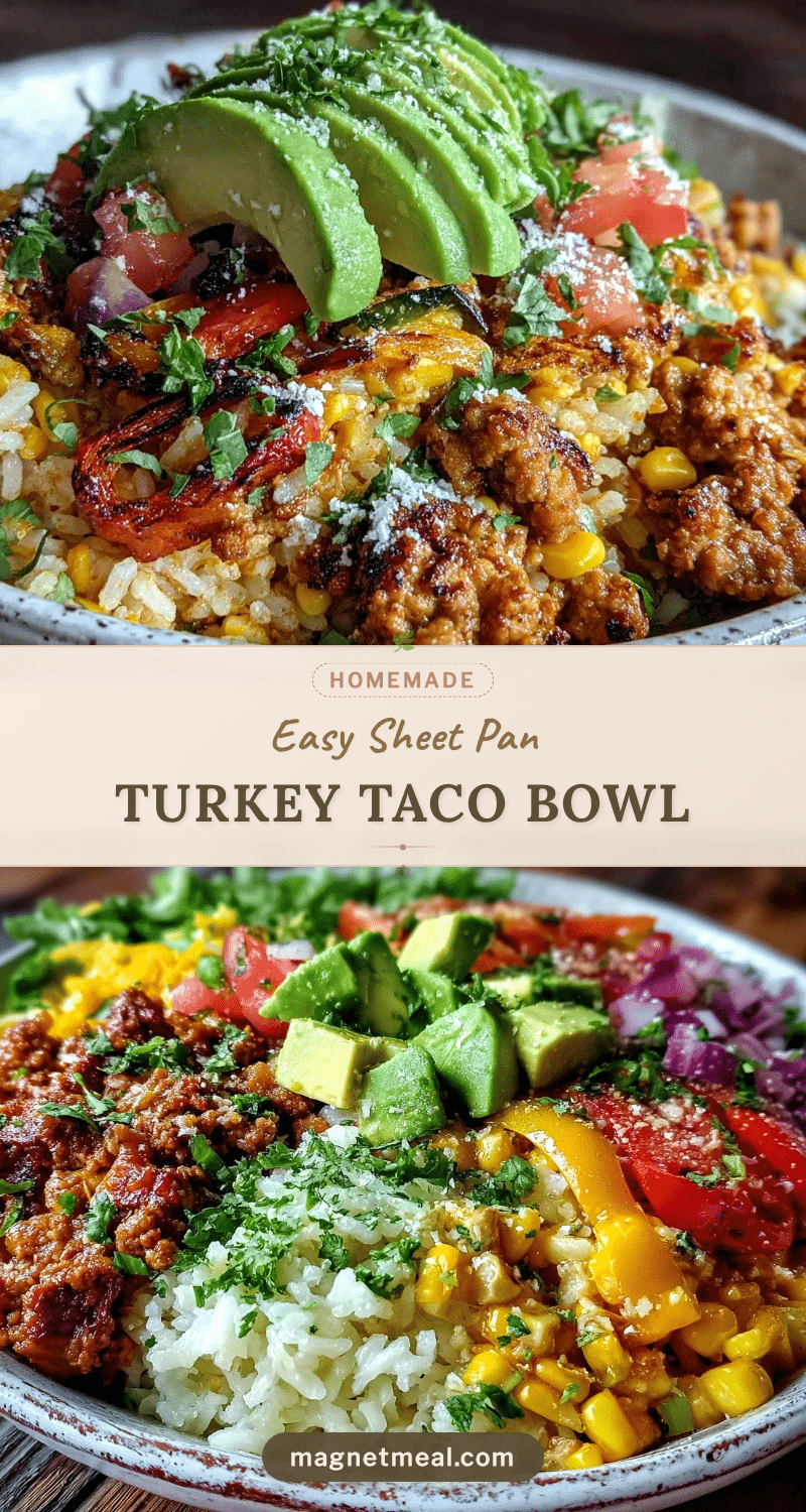 sheet pan ground turkey taco bowl recipe