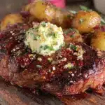 sheet pan reverse sear ribeye steak - featured image