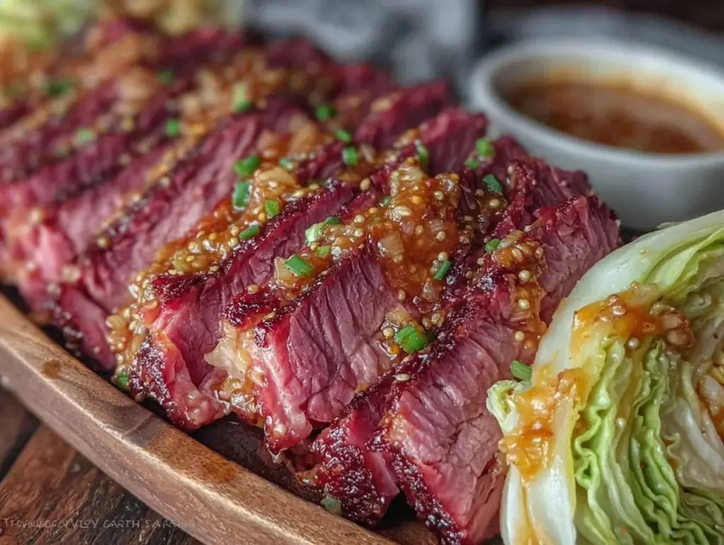 slow cooker corned beef and cabbage - featured image