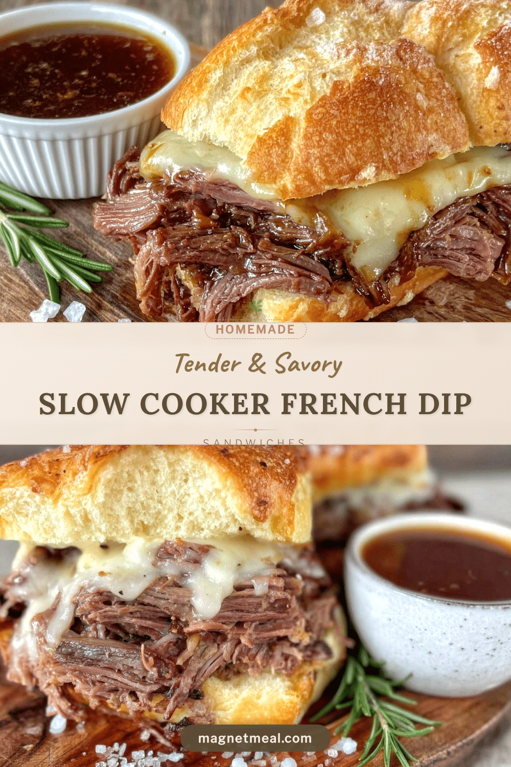 slow cooker french dip sandwiches recipe