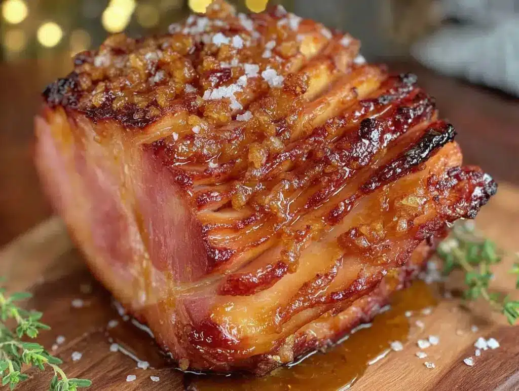 slow cooker honey mustard ham - featured image
