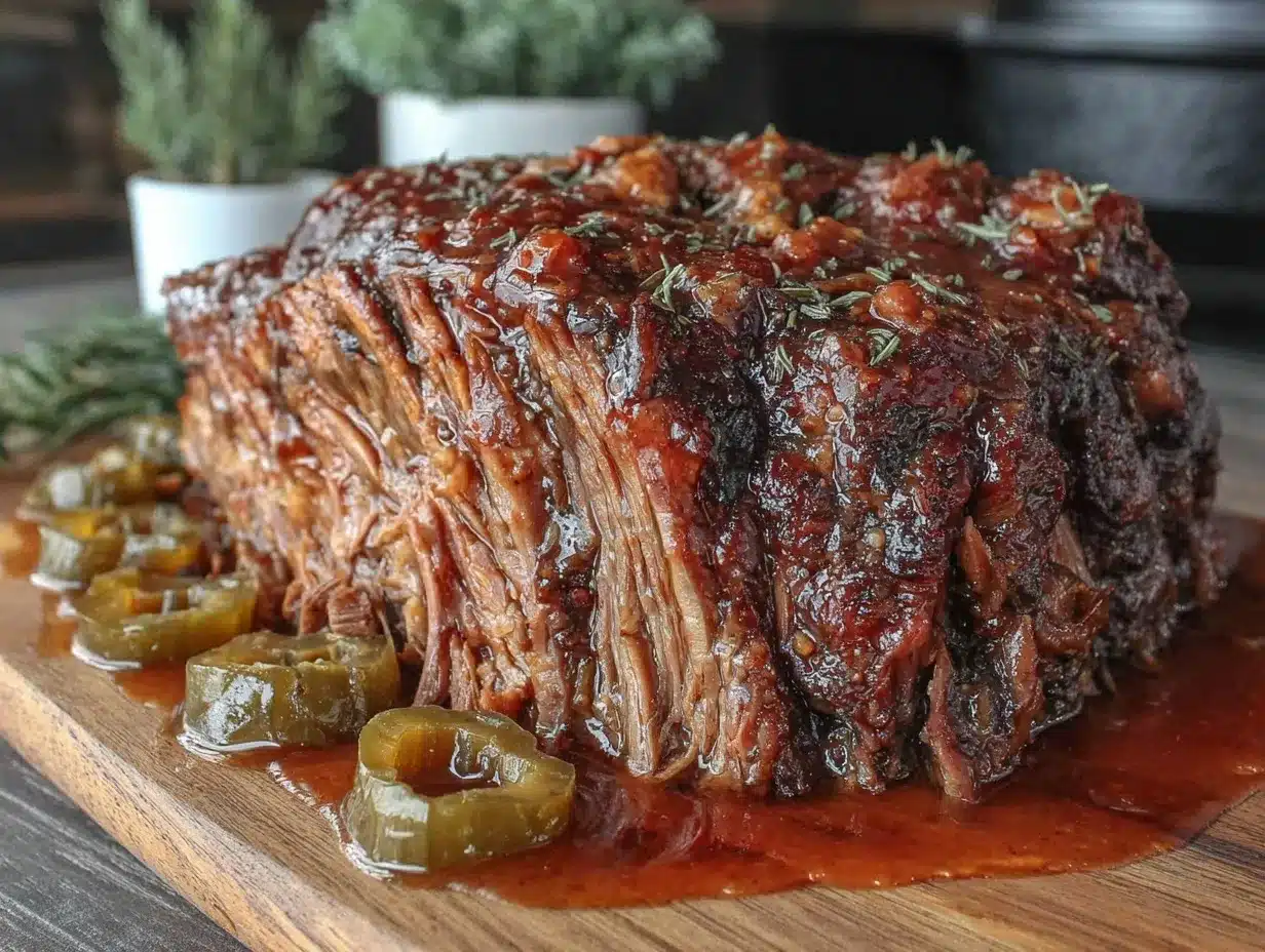 slow cooker Mississippi pot roast preparation steps
