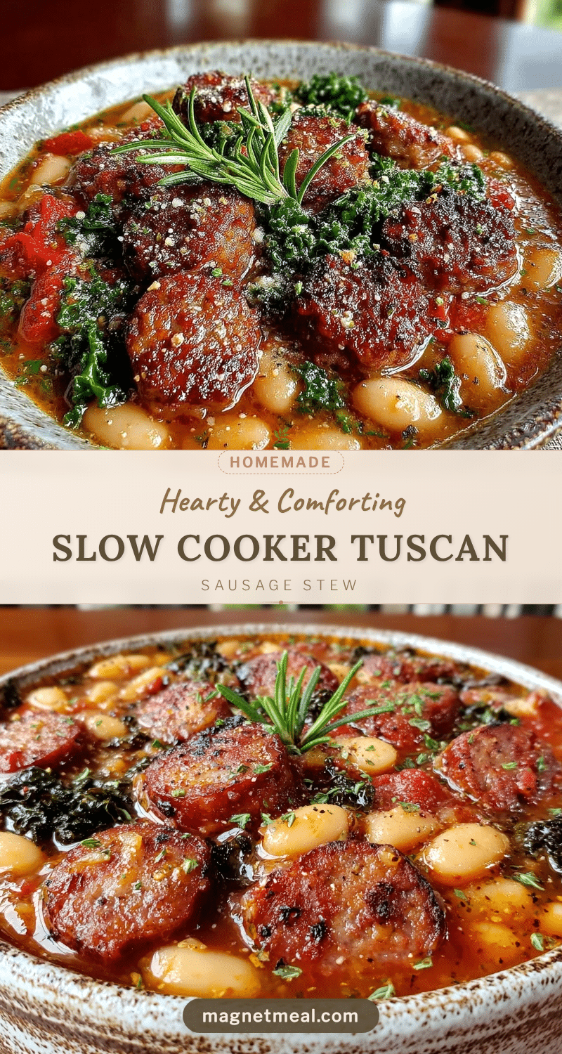slow cooker tuscan white bean and sausage stew recipe