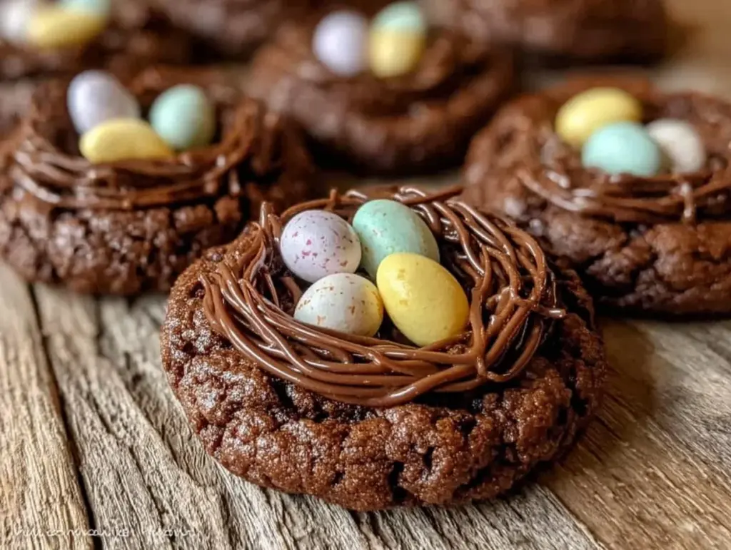small batch Easter nest chocolate cookies - featured image