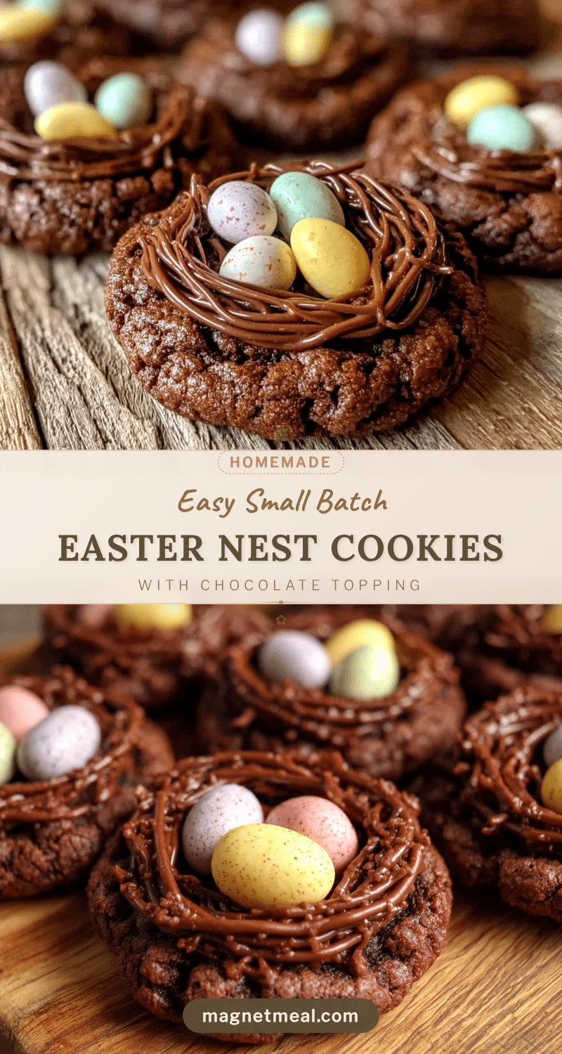 small batch Easter nest chocolate cookies recipe