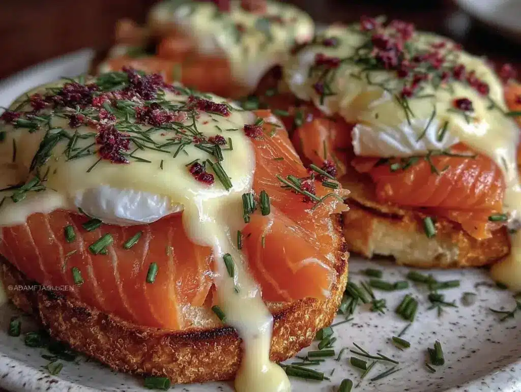 smoked salmon eggs benedict - featured image