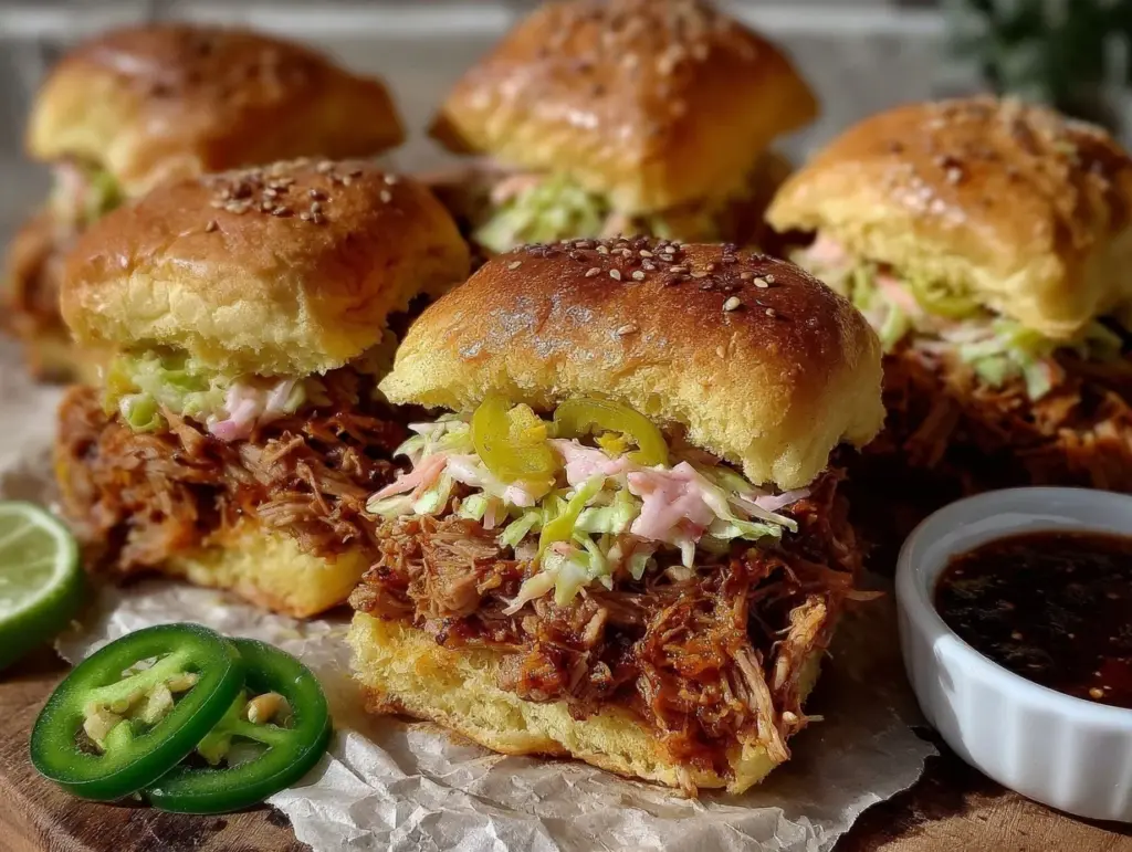 smoky bbq pulled pork sliders - featured image